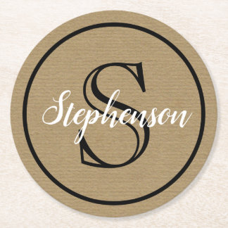 Dessous-de-verre Rond En Papier Papier monogramme
