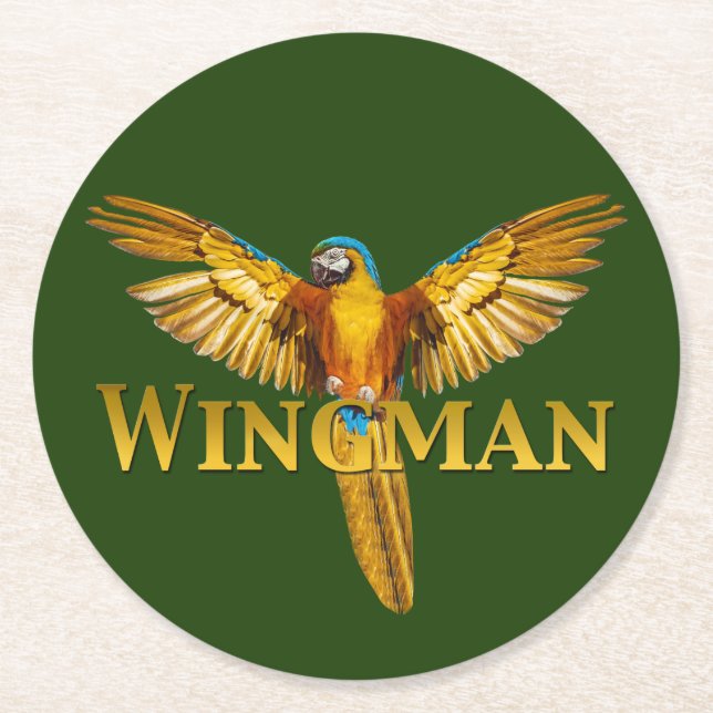 Dessous-de-verre Rond En Papier Parrot Wingman (Devant)