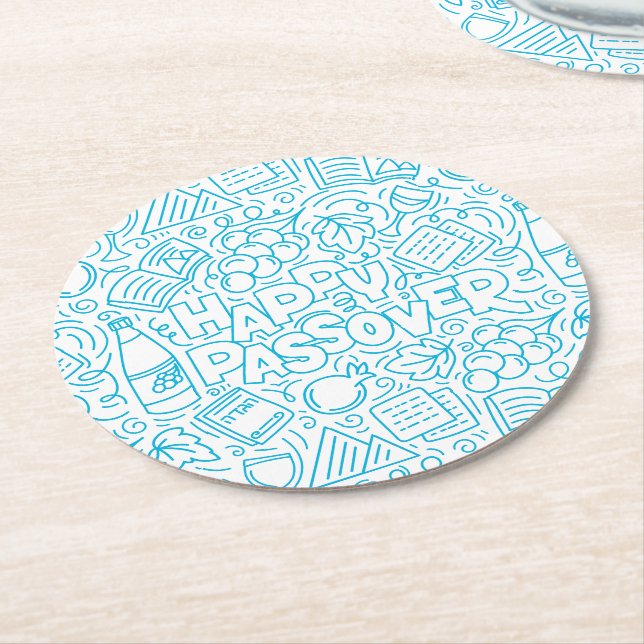 Dessous-de-verre Rond En Papier Passover Paper Coaster (Incliné)