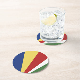 Dessous-de-verre Rond En Papier pavillon des Seychelles