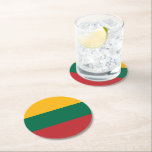 Dessous-de-verre Rond En Papier pavillon lituanien<br><div class="desc">Un cadeau idéal pour tous ceux qui sont patriotes de leur pays !</div>