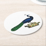 Dessous-de-verre Rond En Papier Peacock héraldique Vintage stylisé sur Couronne C<br><div class="desc">Peacock héraldique vintage sur une couronne Invitations personnalisables et accessoires avec un dessin stylisé Vintage d'un paon sur une couronne. Vous pouvez facilement customiser ces produits en ajoutant des champs de texte, en supprimant des champs de texte existants, en modifiant des images de conception ou en ajoutant des images supplémentaires...</div>