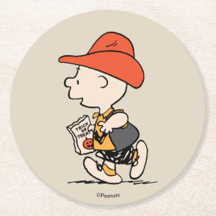 Dessous-de-verre Rond En Papier Peanuts Charlie Brown Cowboy Halloween
