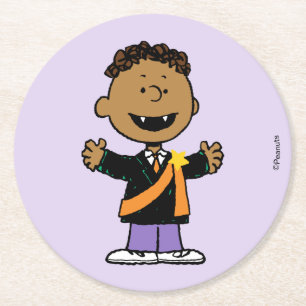 Dessous-de-verre Rond En Papier Peanuts   Franklin Halloween Vampire
