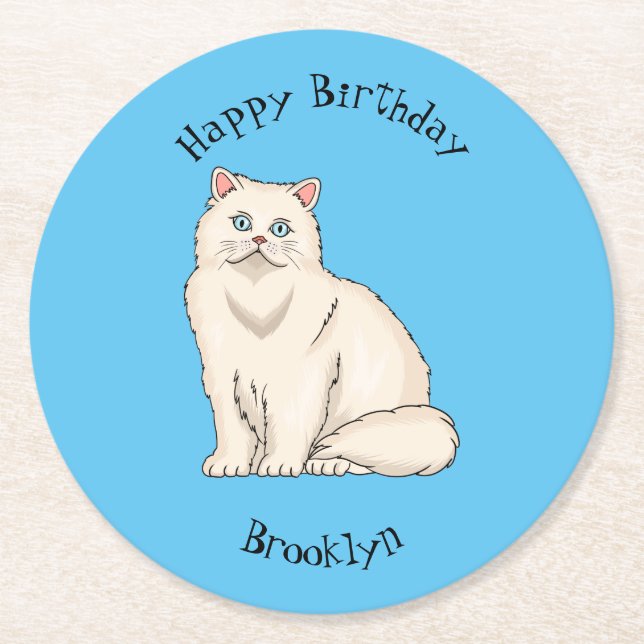 Dessous-de-verre Rond En Papier Persian cat (Devant)