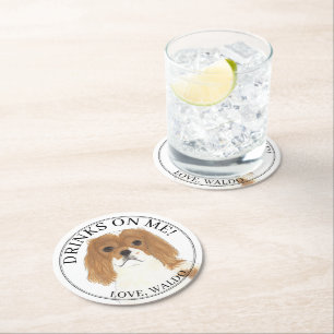 Dessous-de-verre Rond En Papier Personnalisé Blenheim Cavalier King Charles Spanie