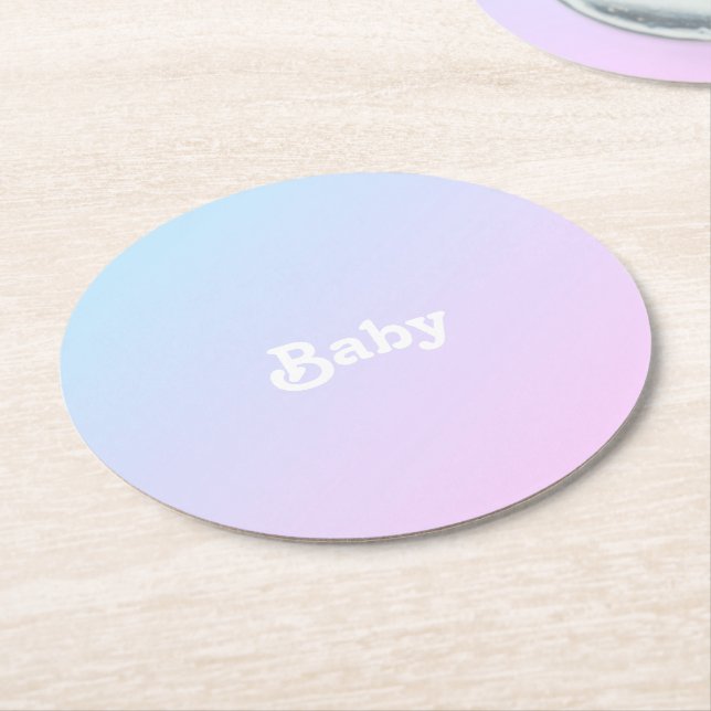 Dessous-de-verre Rond En Papier Personnaliser Nom Baby shower photo, anniversaire (Incliné)