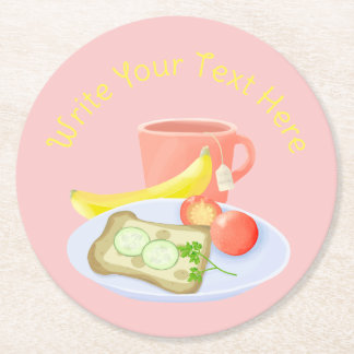 Dessous-de-verre Rond En Papier Petit déjeuner