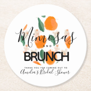 Dessous-de-verre Rond En Papier Petit déjeuner Mimosa Dessin à la main  Fête de ma