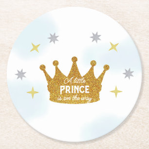 Dessous-de-verre Rond En Papier Petit Prince Garçon Baby Shower