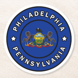 Dessous-de-verre Rond En Papier Philadelphie Pennsylvanie