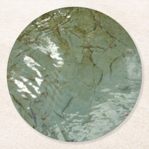 Dessous-de-verre Rond En Papier Photo de la nature de dalles rocheuses couvertes d