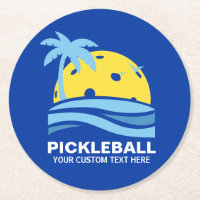 Pickleball Tropical Palm Tree Sun Votre texte pers