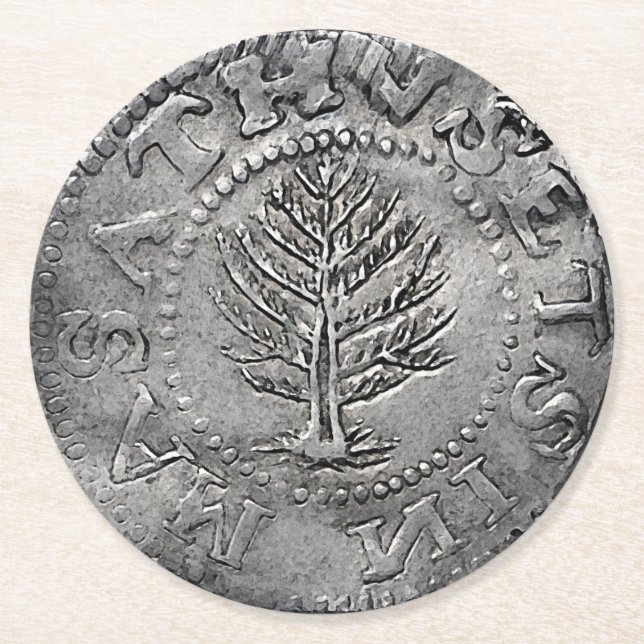 Dessous-de-verre Rond En Papier Pièce de monnaie américaine tôt rare (Devant)