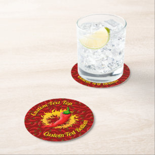 Dessous-de-verre Rond En Papier Piment Fort avec Dessous de Verre en Papier Rond F