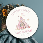 Dessous-de-verre Rond En Papier Pink Girls Tent Slepover Stwood Anniversaire Fête<br><div class="desc">Si vous avez besoin d'un autre produit correspondant ou de la personnalisation,  veuillez envoyer un message via Zazzle.</div>