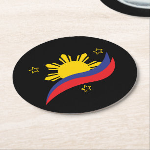 Dessous-de-verre Rond En Papier Pinoy Flag