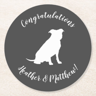 Dessous-de-verre Rond En Papier Pit Bull Chien Baby Pitbull Douche Genre Neutre