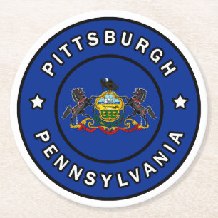 Dessous-de-verre Rond En Papier Pittsburgh Pennsylvanie