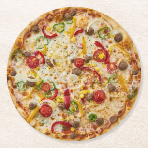 Dessous-de-verre Rond En Papier Pizza