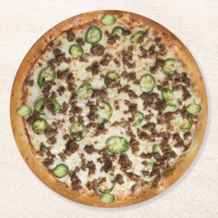 Dessous-de-verre Rond En Papier Pizza