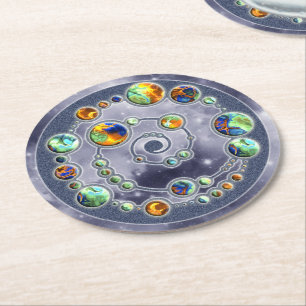 Dessous-de-verre Rond En Papier Planètes en formation de cercle de culture + votre