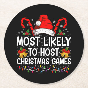 Dessous-de-verre Rond En Papier Plus susceptible d'organiser des jeux de Noël en f