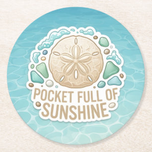 Dessous-de-verre Rond En Papier Poches Pleines de Soleil
