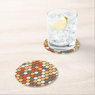 Dessous-de-verre Rond En Papier Points rétro