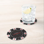 Dessous-de-verre Rond En Papier Poker Night Bachelor Party Las Vegas Casino<br><div class="desc">Ce Dessous de verre de papier rond de Poker Night Bachelor Party Las Vegas Casino est l'ajout parfait à toute fête de baccalauréat. Le dessous de verre présente un design classique de casino avec des puces de poker, des cartes à jouer et la ligne d'horizon de Las Vegas. Le centre...</div>