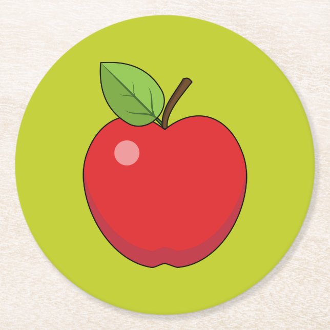 Dessous-de-verre Rond En Papier Pomme rouge (Devant)