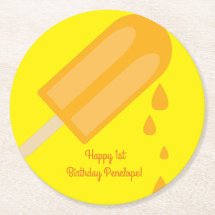 Dessous-de-verre Rond En Papier Popsicle fête d'anniversaire