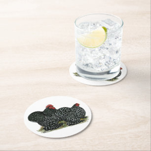 Dessous-de-verre Rond En Papier Poulets en coton