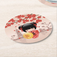 Poupée rouge Sakura Kokeshi - Geisha japonais