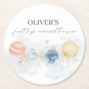 Dessous-de-verre Rond En Papier Premier voyage autour des Dessous de verre du papi