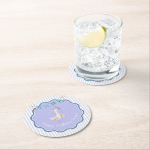 Dessous-de-verre Rond En Papier Première année de Silly Goose Fête garçon lavande