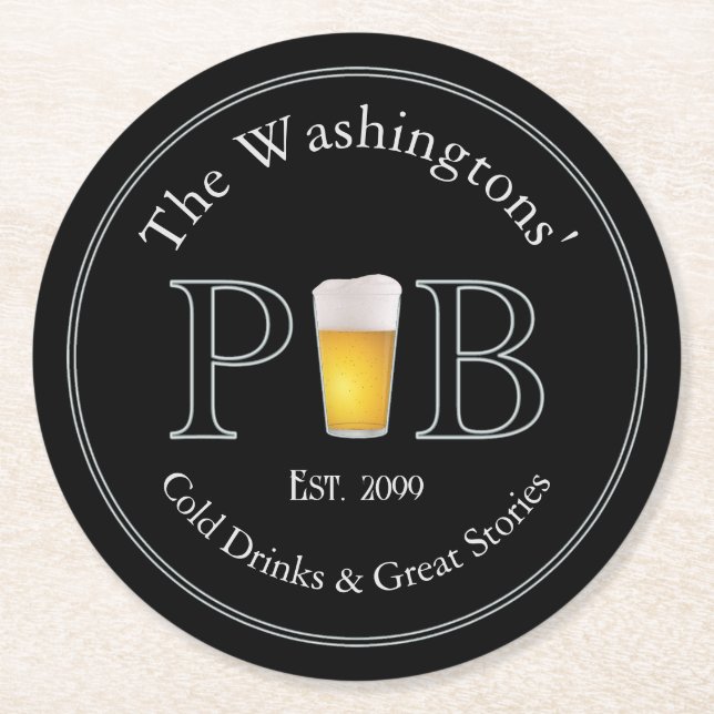 Dessous-de-verre Rond En Papier Pub Classique Moderne Bière Soda Dessous de verre  (Devant)