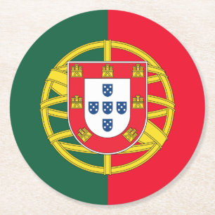 Dessous-de-verre Rond En Papier Qualité du drapeau portugais