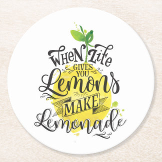 Dessous-de-verre Rond En Papier "Quand la vie vous donne des citrons, faites la