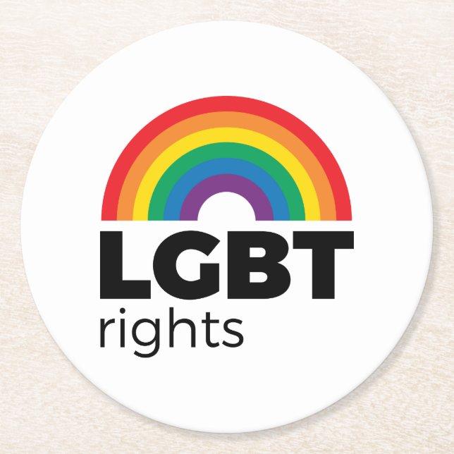 Dessous-de-verre Rond En Papier Rainbow Rights (Devant)