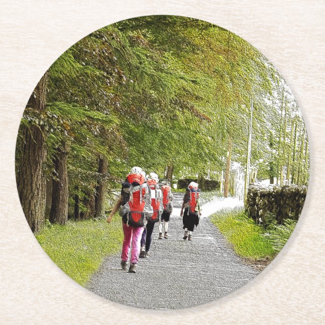 DESSOUS-DE-VERRE ROND EN PAPIER RANDONNÉE (Devant)