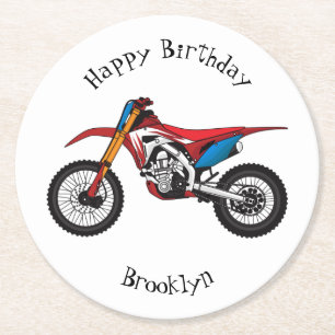 Dessous-de-verre Rond En Papier Red dirt bike motorcycle