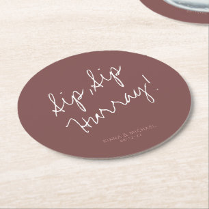 Dessous-de-verre Rond En Papier Reflets Mariage Hourra Cannelle Rose ID774