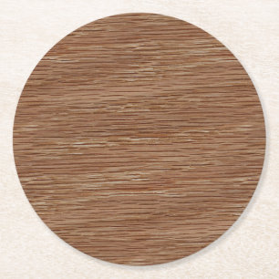 Dessous-de-verre Rond En Papier Regard naturel Brown de grain en bois de chêne de