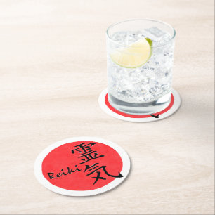 Dessous-de-verre Rond En Papier Reiki Calligraphie Et Word 1