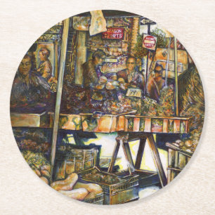 Dessous-de-verre Rond En Papier Rend la créativité plus éclatante