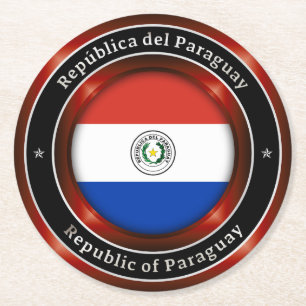 Dessous-de-verre Rond En Papier République du Paraguay