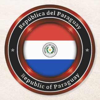 Dessous-de-verre Rond En Papier République du Paraguay
