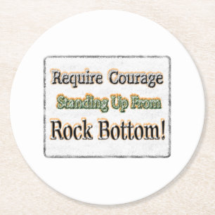 Dessous-de-verre Rond En Papier "Require Courage" Joli Design. Commandez dès maint