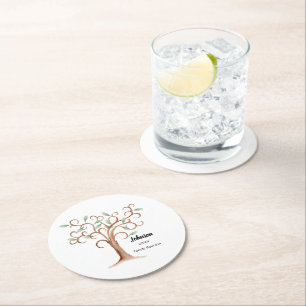 Dessous-de-verre Rond En Papier Réunion de l'arbre familial